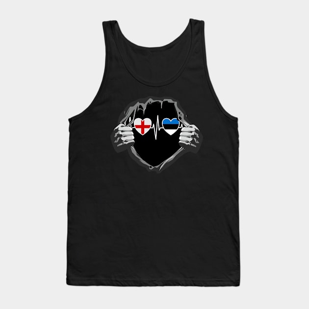 England And Estonia Estonian Flag Flags Tank Top by Anfrato